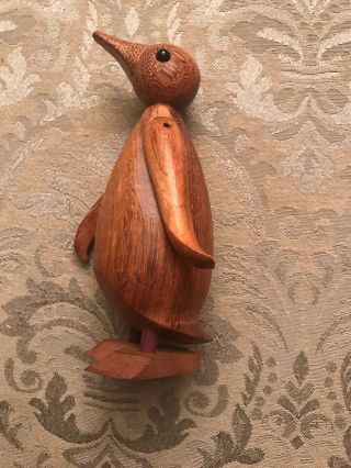 Vintage Wooden Hand Carved Penguin