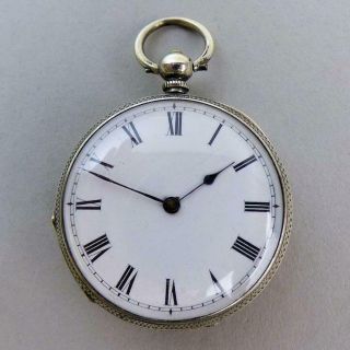 Antique Fine Silver Open Face Pocket Watch C.  1890