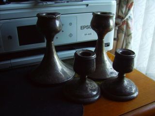 Two Pairs Of Hallmarked Sterling Silver Candlesticks