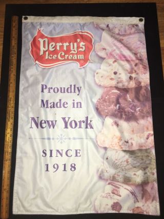 Vintage Perrys Ice Cream Double Sided Flag/banner,  Thick Nylon 36x24
