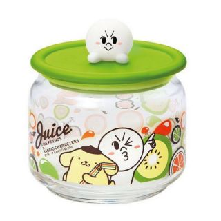 Line Friends X Sanrio Characters Moon Pompompurin Juice Glass Container Limited