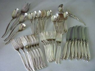 54 Piece Service For 8 - 1847 Rogers Bros Leilani Silver Silverplate Serving Set