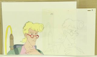 The Real Ghostbusters: Egon Orig Hand Painted Cel & Pencil Sketch W/ (10 - 5)