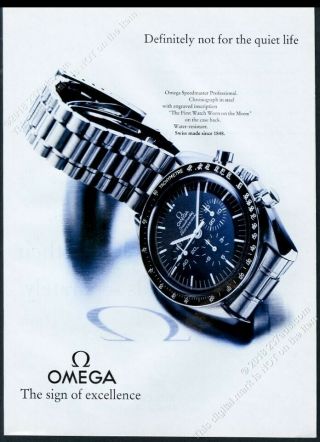 1996 Omega Speedmaster Professional Moon Watch Color Photo Vintage Print Ad