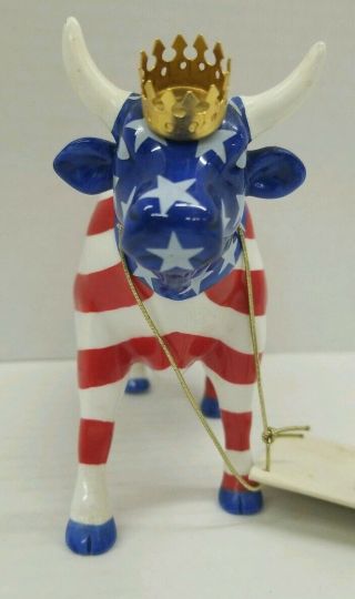 Patriot Cow Parade 2001 No.  9189 American Royal Flag Crown Stars And Strips 6.  5 "