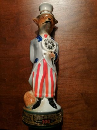 Vintage Jim Beam Decanter - Uncle Sam Fox - 1971 - Usa - Bottle Specialties Clubs