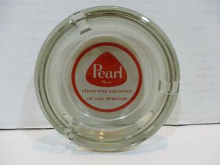 Vintage Pearl Beer From The Country Of 1100 Springs Glass Ashtraygood,  Co