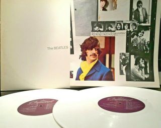 The Beatles White Album 2 - Lps On White Vinyl Poster U.  S.  Pressing