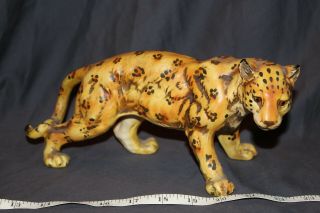 Vintage Porcelain Leopard Collectible Statue,