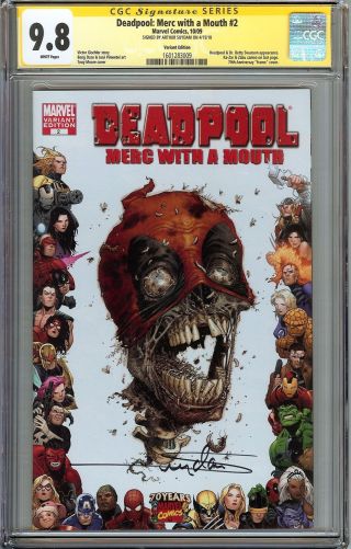 Deadpool: Merc With A Mouth 2 Cgc 9.  8 Ss Suydam 70th Anniversay Frame Variant