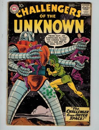 Challengers Of The Unknown 12 (feb - Mar 1960,  Dc) Vg3.  5 - Silver Age Dc Beauty