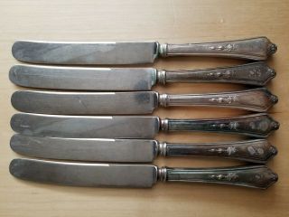 6 Antique Knives 9 - 5/8 ",  Latema,  Gorham Shelburne 1914,  Hollow Handle,