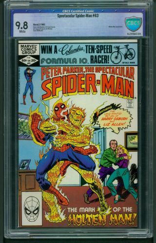 Spectacular Spider - Man 63 (1982) Cbcs Graded 9.  8 Molten Man Not Cgc