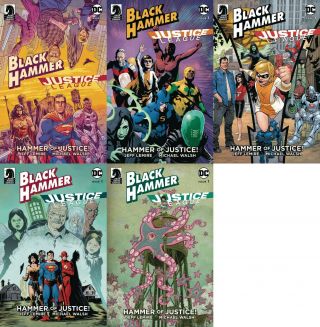 Black Hammer Justice League 1 Cover A B C D E Variant Set Lemire Comic 7/10