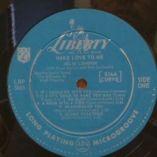 JULIE LONDON Make Love To Me LP LIBERTY LRP 3060 orig dg mono VG, 3