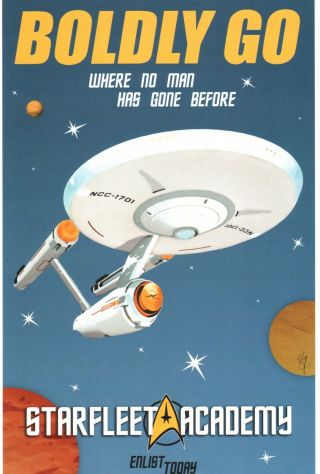 Al Abbazia Signed Star Trek Art Print Uss Enterprise Starfleet Enlistment Poster
