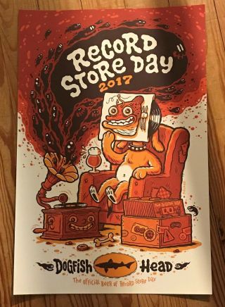 Dogfish Head Craft Brewery " Record Store Day " 2017 Michael Hacker Poster 21 " X14 "