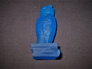 Blue Satin Glass Owl Figurine 3 1/2 in.  Tall 3