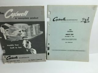 Vtg 1957 Coxwell Advertising Booklets Gas Station Commercial Air Pump Water Hose