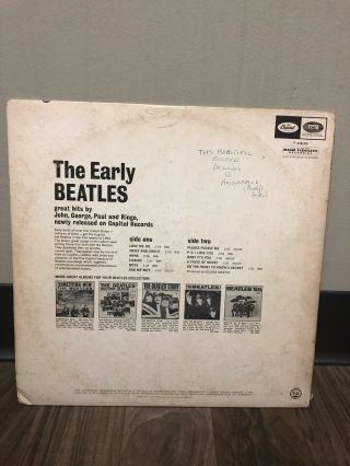 The Early Beatles Vinyl LP Record Album 1965 MONO Capitol Pressing 2