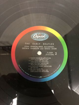 The Early Beatles Vinyl LP Record Album 1965 MONO Capitol Pressing 7