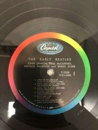 The Early Beatles Vinyl LP Record Album 1965 MONO Capitol Pressing 8