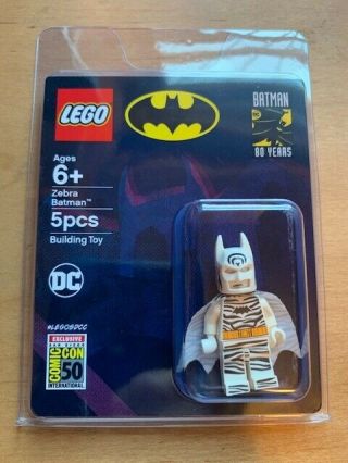 San Diego Comic Con Lego Mini Fig 80 Years Zebra Batman