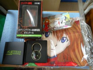 Japan Anime Manga Evangelion Music Box & Keyring & Sheets Set (y2 17