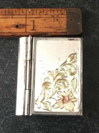Bergh Brothers Sterling Silver Pill Box Miniature Book Vintage Bibliophile Lover