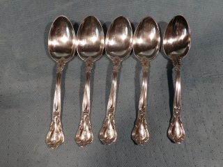 Five Gorham Sterling Silver Chantilly Pattern Tea Spoons 5 3/4 Inches