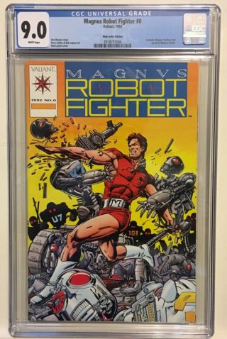 Magnus Robot Fighter 0 Cgc 9.  0 Valiant Comics 1992 White Pages Trading Card