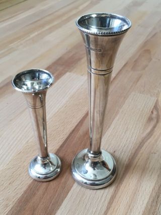 Mappin & Webb Solid Sterling Silver Posy / Bud Vases - Large & Small Vase