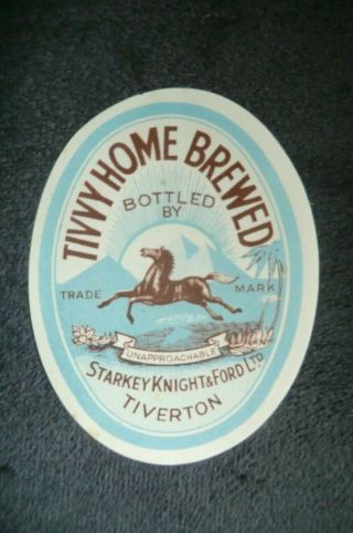 Starkey Knight Ford Tiverton Home Brewed Brewery Beer Bottle Label