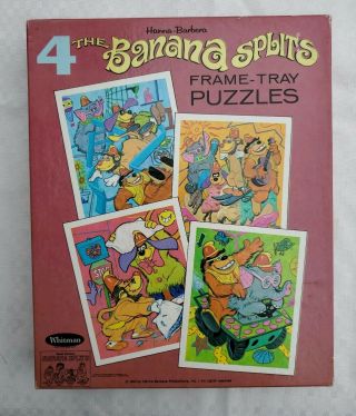 Vintage Banana Splits Frame Tray Puzzles 1969 Whitman - Hanna - Barbera Complete