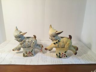 2 Vintage Jumping Goat Planters Adorable