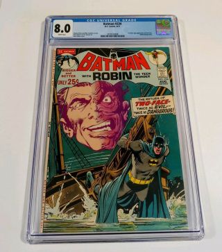 Batman 234 Dc Comics 1st Appearance Silver Age Two Face Cgc 8.  0 W/p Neal Adams