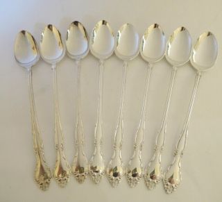 8 Vintage Oneida Community Affection Silver Plate Parfait Spoons