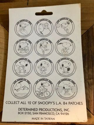 Vintage Snoopy 1984 LA Olympics Patch in Package 2