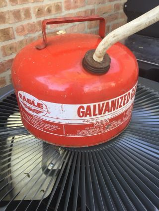 Vintage Eagle Model Sp - 2 1/2 Galvanized 26 - Guage Steel 2.  5 Gal Gas Can