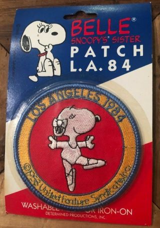Vintage Snoopy Belle 1984 La Olympics Patch In Package