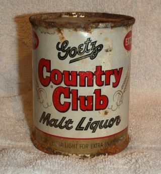 1950s Country Club Extra Malt Liquor Beer Can Goetz St Joseph Mo 90 Years