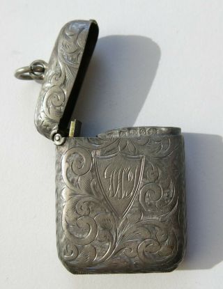 Antique British Sterling Silver Brooch & Vesta Case,  Vintage Coin Dispenser 3