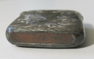 Antique British Sterling Silver Brooch & Vesta Case,  Vintage Coin Dispenser 4
