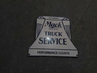 Porcelain Sign Mack Truck Service Enamel Sign Size 7 " X 8 " Inches