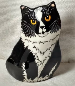 Cats By Nina Lyman Black And White 8 " Vase