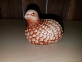 Vintage Brown/orange Ceramic Quail Bird Figurine Partridge Pheasant Figurine