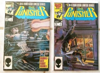 The Punisher 1 & 4 Vf/nm Limited Mini Series (marvel Comics,  1985) Zeck