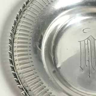 Antique Sterling Silver Candy Nut Bowl Pierced Rim by Towle Silversmiths Mono ME 5
