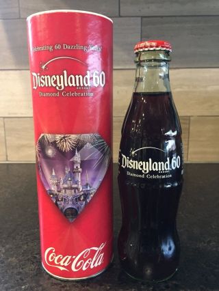 Disneyland 60th Anniversary Diamond Celebration Coca Cola Glass Bottle
