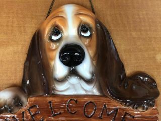 Big Sky Canine Porcelain Basset Hound WELCOME SIGN 2